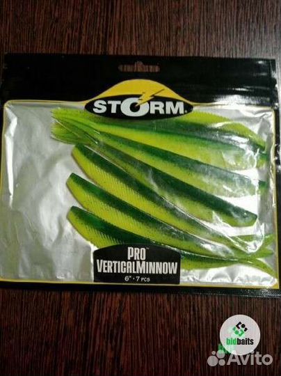 Виброхвост Storm Pro Vertical Minnow 6