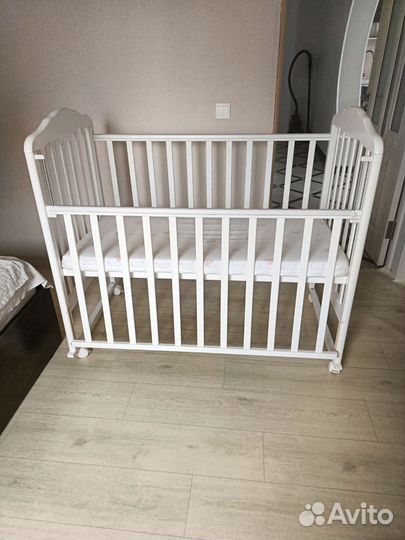 Детская кровать для новорожденных с матрасом