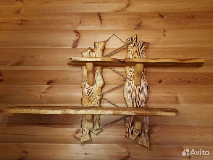 Полка настенная из массива дерева