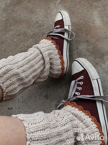 Вязаные короткие гетры «Ракушки»