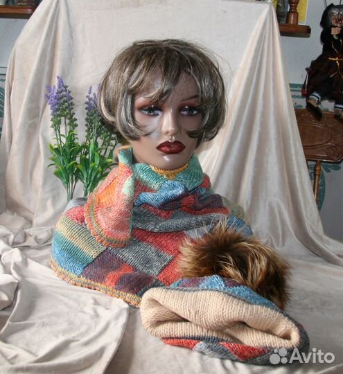 Комплект шапочка и бактус (косынка)