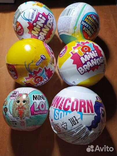 Игрушки сюрпризы mini brands, unicorn, lol