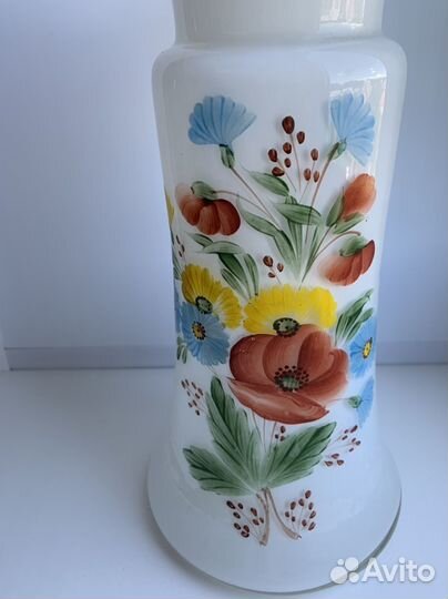 Кувшин СССР Молочное стекло Маки. Дятьковский хз