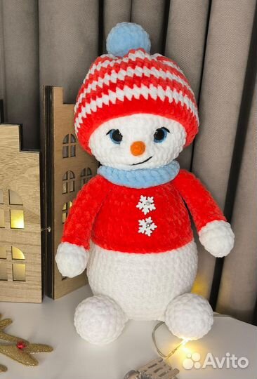 Вязаные игрушки ручной работы новогодний мишка