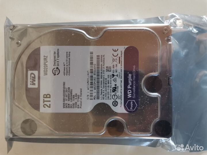 Жесткий диск WD Purple 2 TB, новый