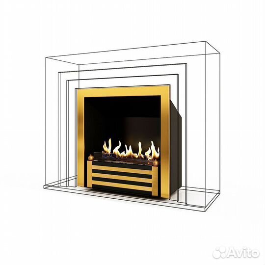 Биокамин в мраморном портале Firezo Amazzoni