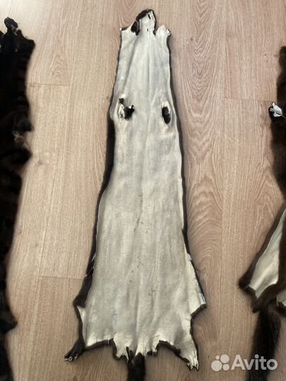 Шкурки норки, раскроеные