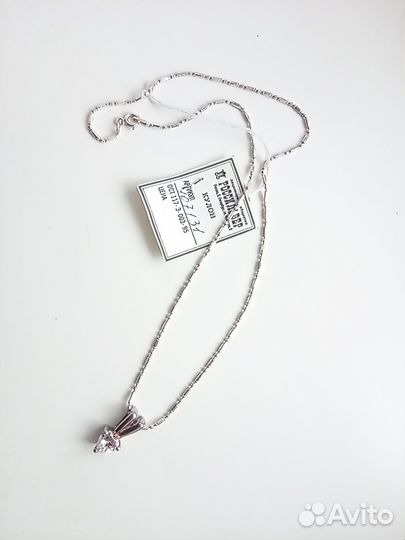 Колье, кулон сердечко, 925 проба