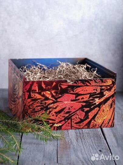 Деревянная шкатулка большая с ручной росписью
