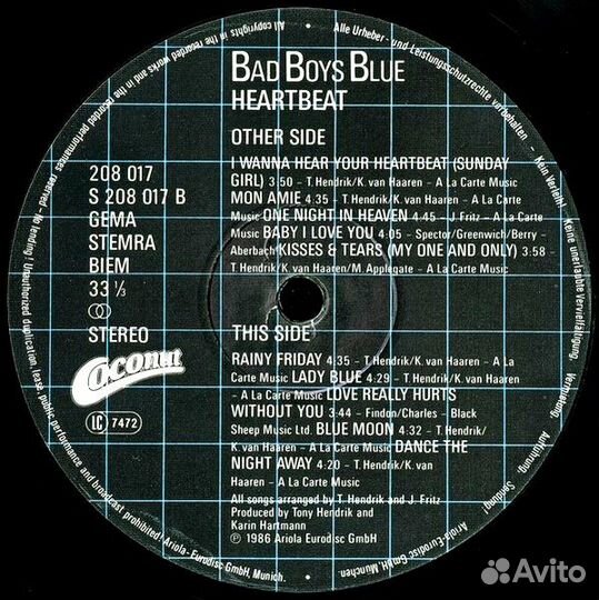 Bad Boys Blue - Heart Beat, Germany, Lp