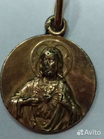 Жетон-подвеска католический позолоченный