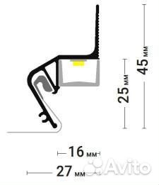 Стеновой парящий профиль FLY2для натяжных потолков
