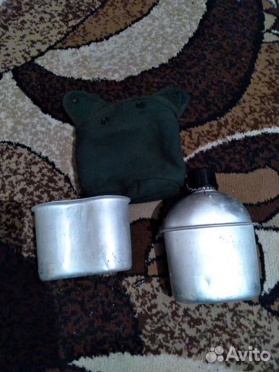 Фляжка с котелком в чехле