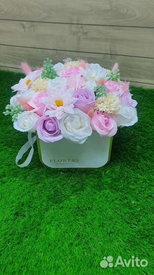 Букеты из роз из мыла