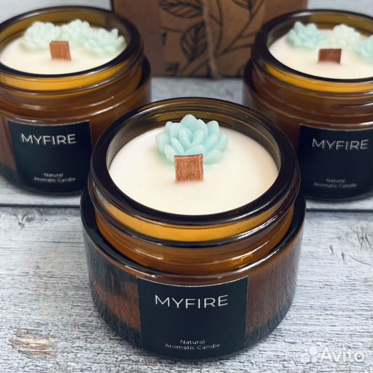Ароматические свечи с деревянным фитилем
