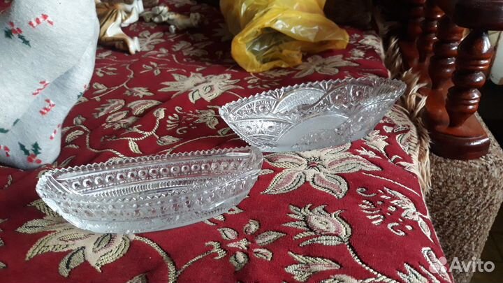 Ваза хрусталь стекло СССР 3 шт