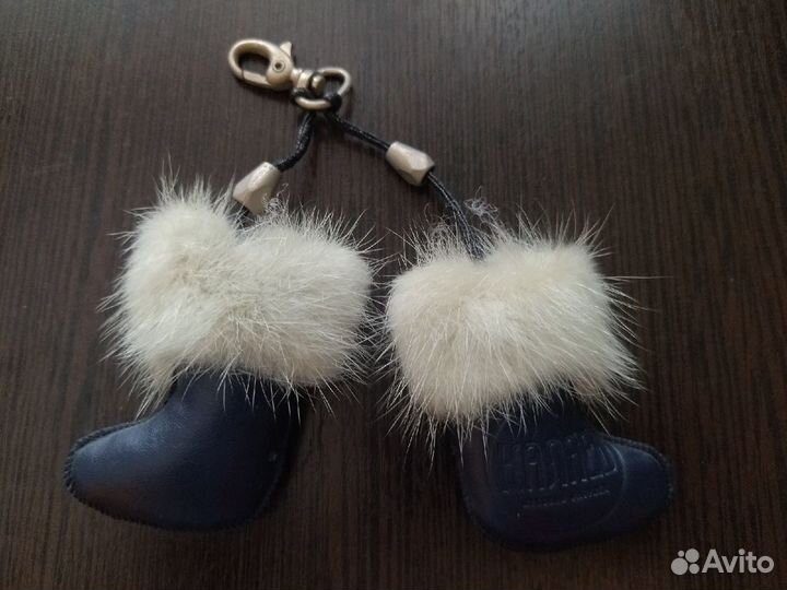 Брелок норка натуральная / кожа натуральная