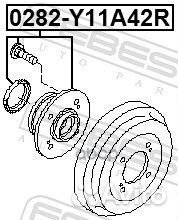 Ступица колеса зад прав/лев 0282Y11A42R Febest