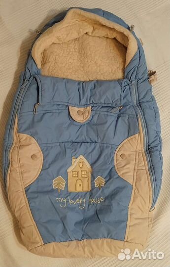 Конверт вкладыш в коляску зимний на овчине