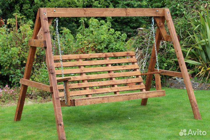 Садовые качели из дерева