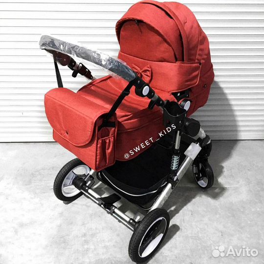 Трансформер коляска 2в1 Белеко/Барс красная