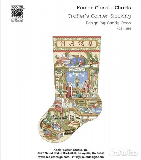 Janlynn Crafter's Corner Stocking вышивка сапожок