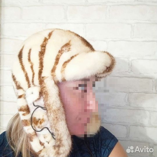 Шапка ушанка норковая женская