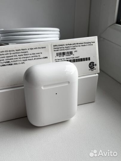 Airpods 2 оригинал, беспроводная зарядка
