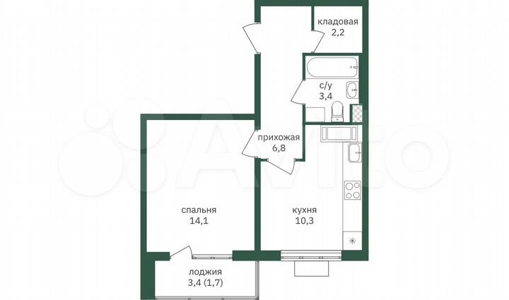 1-к. квартира, 39 м², 25/26 эт.