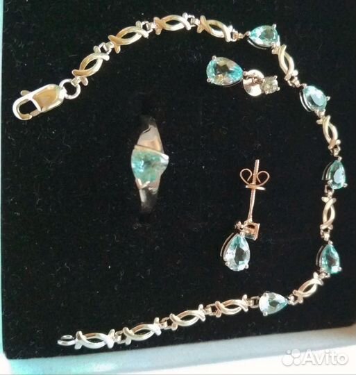 Комплект серебро 925 с топазом