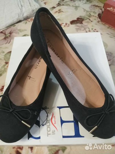 Балетки туфли школьные новые Tamaris 37 р синие
