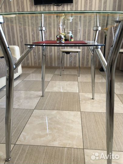 Стол обеденный стеклянный бу