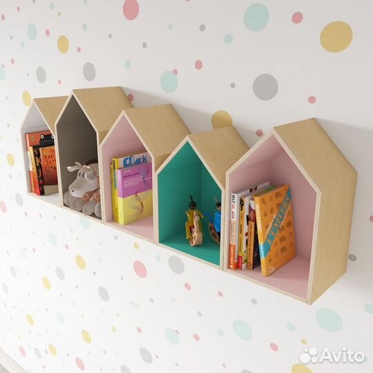 Полка домик в детскую комнату