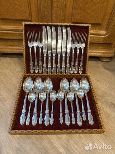 Набор столовых приборов мельхиор Серебряная Роза