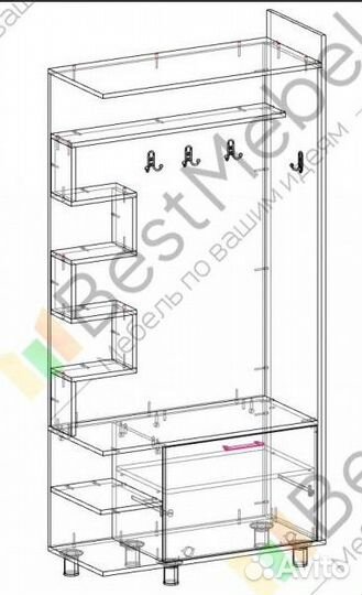 Тумба с вешалкой Феерия BMS