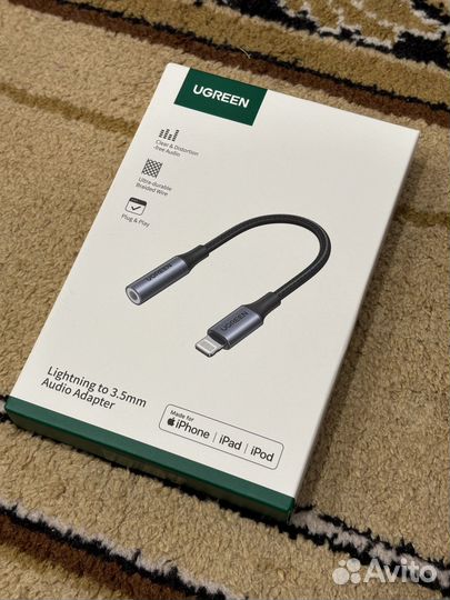 Адаптер для наушников ugreen lightning 3,5 jack