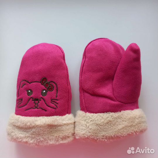 Зимние очень теплые варежки 3-6 лет