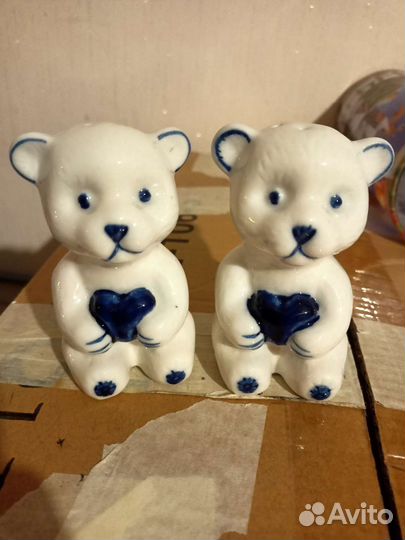 Солонка и перечница мишки без резинок