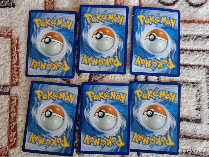 Карточки покемон Pokemon, 6 штук