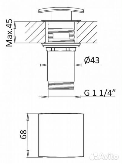 Смеситель для раковины cezares без донного клапана porta-LS1-01