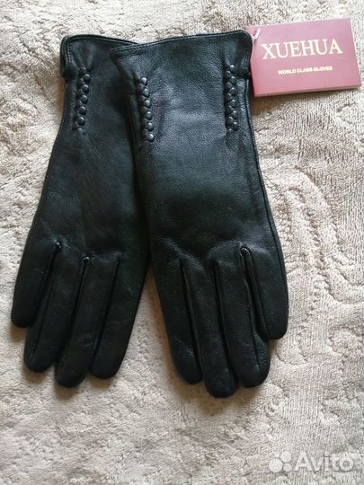 Перчатки женские новые кожаные
