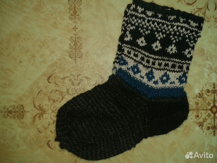 Носки шерстяные вязаные