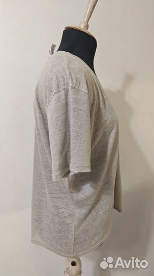 Льняная футболка hm premium 46 раз