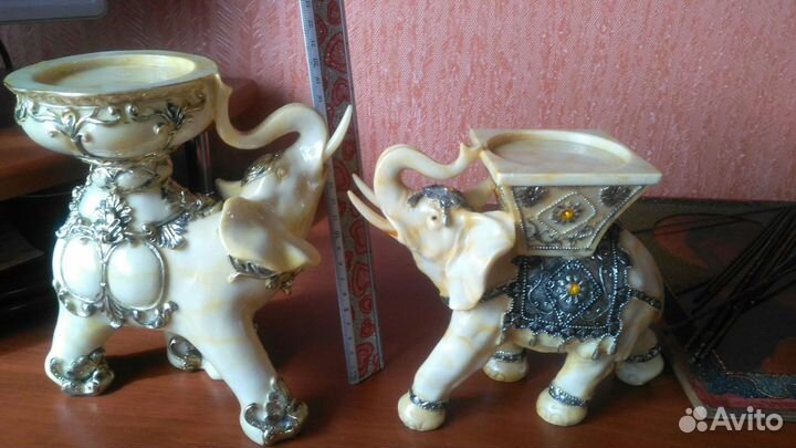 Статуэтки слоны-подсвечники