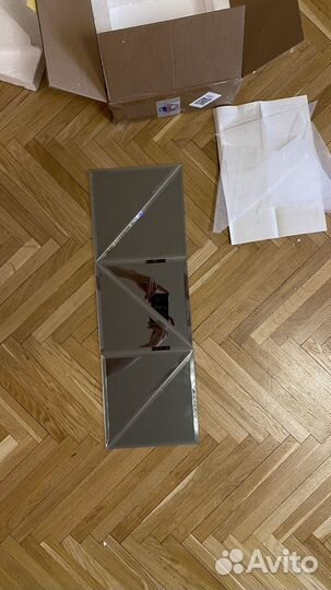 Зеркальная плитка треугольник 20х20 6 штук графит