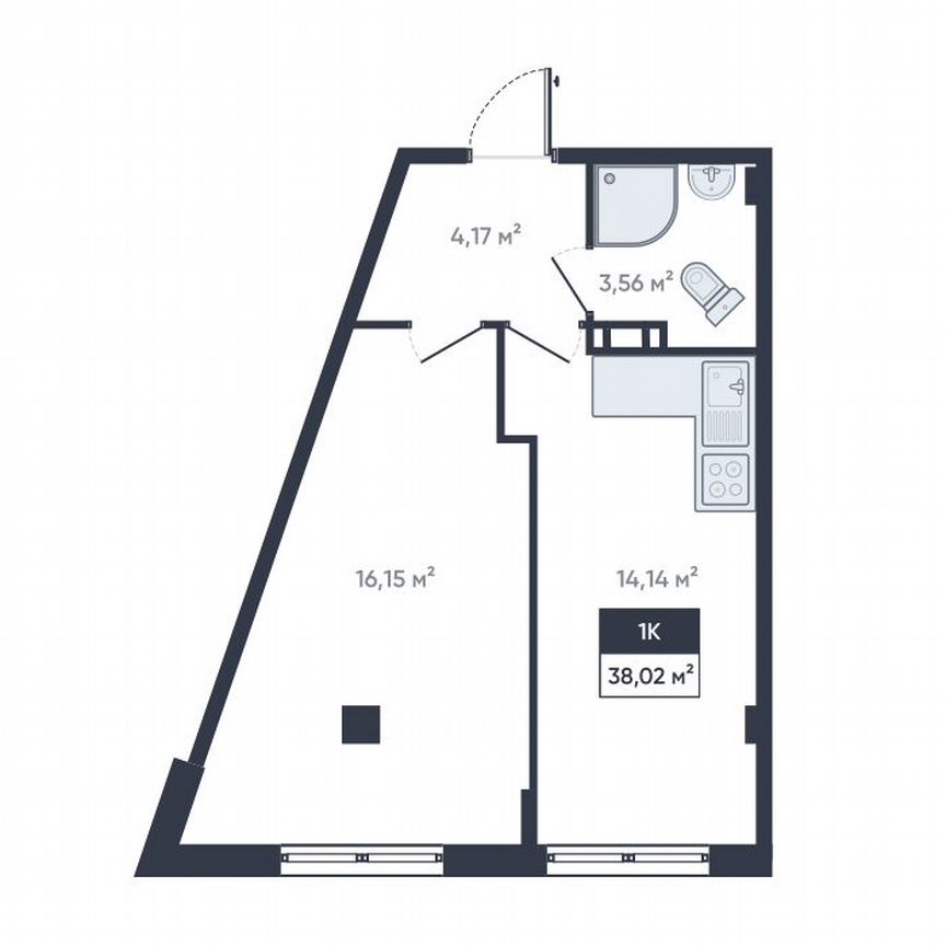 1-к. квартира, 38 м², 18/18 эт.