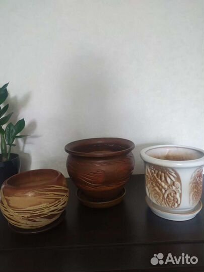 Горшки керамические, блюдца для горшков