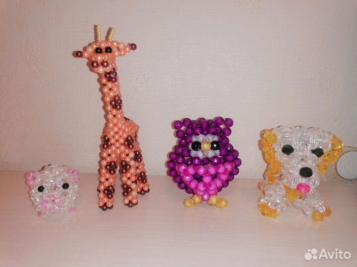 Амигуруми из бисера и вязаная овечка