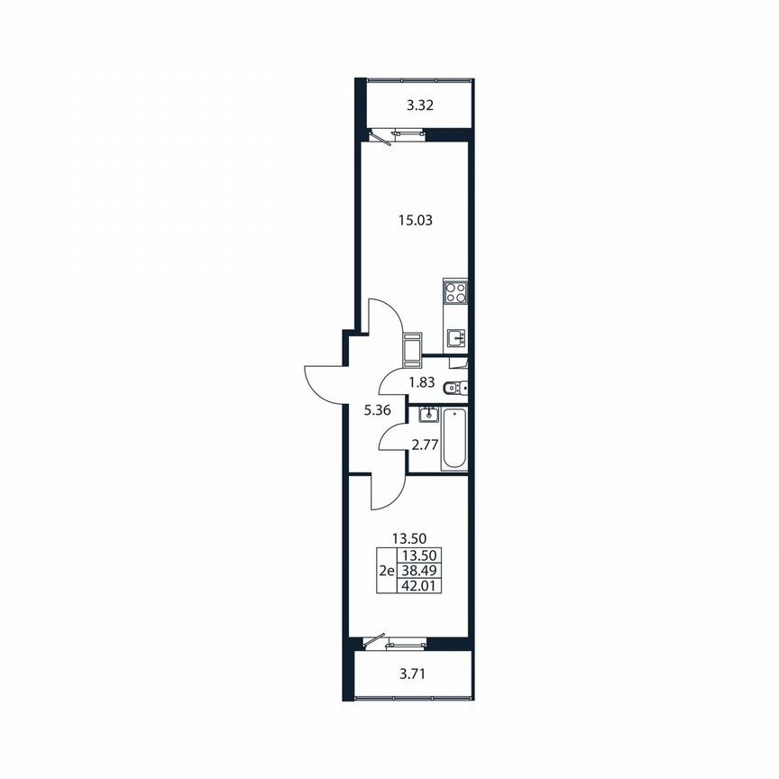 1-к. квартира, 45,5 м², 4/12 эт.
