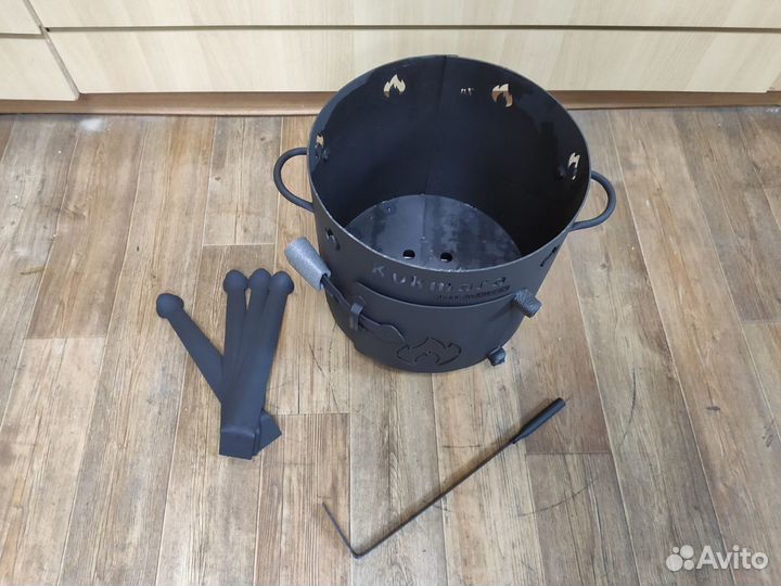 Печь для казана с зольником и дверцей